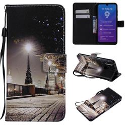 City Night View PU Leather Wallet Case for Huawei Y7(2019) / Y7 Prime(2019) / Y7 Pro(2019)