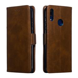 Retro Classic Calf Pattern Leather Wallet Phone Case for Huawei Y7(2019) / Y7 Prime(2019) / Y7 Pro(2019) - Brown