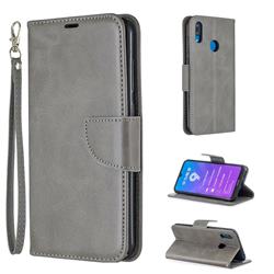 Classic Sheepskin PU Leather Phone Wallet Case for Huawei Y7(2019) / Y7 Prime(2019) / Y7 Pro(2019) - Gray