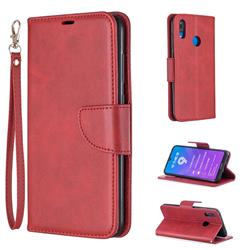 Classic Sheepskin PU Leather Phone Wallet Case for Huawei Y7(2019) / Y7 Prime(2019) / Y7 Pro(2019) - Red