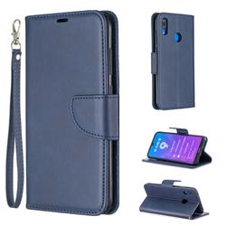 Classic Sheepskin PU Leather Phone Wallet Case for Huawei Y7(2019) / Y7 Prime(2019) / Y7 Pro(2019) - Blue