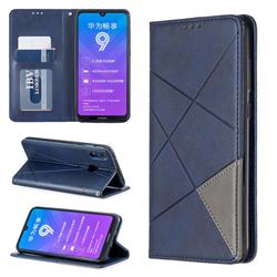 Prismatic Slim Magnetic Sucking Stitching Wallet Flip Cover for Huawei Y7(2019) / Y7 Prime(2019) / Y7 Pro(2019) - Blue