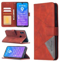 Binfen Color BF05 Prismatic Slim Wallet Flip Cover for Huawei Y7(2019) / Y7 Prime(2019) / Y7 Pro(2019) - Brown