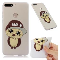 Bad Boy Owl Soft 3D Silicone Case for Huawei Y7(2018) - Translucent White