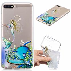 Mermaid Clear Varnish Soft Phone Back Cover for Huawei Y7(2018)