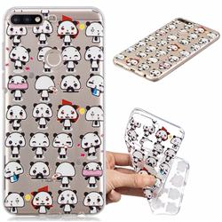Mini Panda Clear Varnish Soft Phone Back Cover for Huawei Y7(2018)