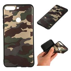 Camouflage Soft TPU Back Cover for Huawei Y7(2018) - Gold Green