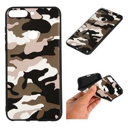 Camouflage Soft TPU Back Cover for Huawei Y7(2018) - Black White