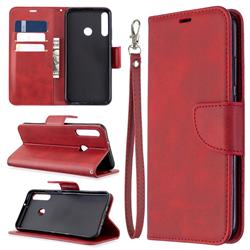 Classic Sheepskin PU Leather Phone Wallet Case for Huawei Y7p - Red