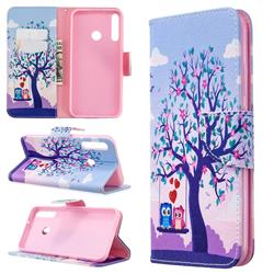 Tree and Owls Leather Wallet Case for Huawei Y7p