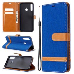Jeans Cowboy Denim Leather Wallet Case for Huawei Y7p - Sapphire