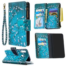 Blue Plum Binfen Color BF03 Retro Zipper Leather Wallet Phone Case for Huawei Y7p