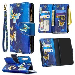Golden Butterflies Binfen Color BF03 Retro Zipper Leather Wallet Phone Case for Huawei Y7p