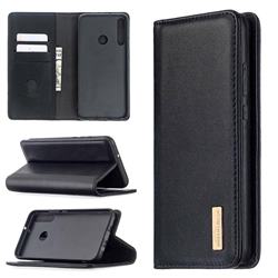 Binfen Color BF06 Luxury Classic Genuine Leather Detachable Magnet Holster Cover for Huawei Y7p - Black