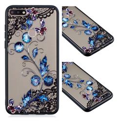 Butterfly Lace Diamond Flower Soft TPU Back Cover for Huawei Y7 Pro (2018) / Y7 Prime(2018) / Nova2 Lite