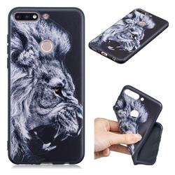 Lion 3D Embossed Relief Black TPU Cell Phone Back Cover for Huawei Y7 Pro (2018) / Y7 Prime(2018) / Nova2 Lite