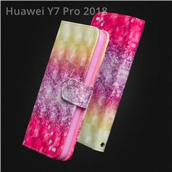 Gradient Rainbow 3D Painted Leather Wallet Case for Huawei Y7 Pro (2018) / Y7 Prime(2018) / Nova2 Lite