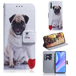 Pug Dog PU Leather Wallet Case for Huawei Y8p
