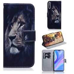 Lion Face PU Leather Wallet Case for Huawei Y8p