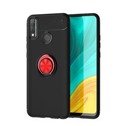 Auto Focus Invisible Ring Holder Soft Phone Case for Huawei Y8s - Black Red
