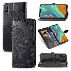 Embossing Imprint Mandala Flower Leather Wallet Case for Huawei Y8s - Black