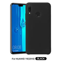 Howmak Slim Liquid Silicone Rubber Shockproof Phone Case Cover for Huawei Y9 (2019) - Black