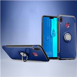 Armor Anti Drop Carbon PC + Silicon Invisible Ring Holder Phone Case for Huawei Y9 (2019) - Sapphire