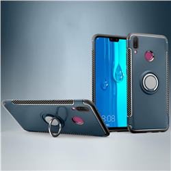 Armor Anti Drop Carbon PC + Silicon Invisible Ring Holder Phone Case for Huawei Y9 (2019) - Navy