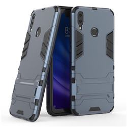 Armor Premium Tactical Grip Kickstand Shockproof Dual Layer Rugged Hard Cover for Huawei Y9 (2019) - Navy