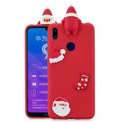Red Santa Claus Christmas Xmax Soft 3D Silicone Case for Huawei Y9 (2019)