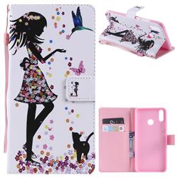 Petals and Cats PU Leather Wallet Case for Huawei Y9 (2019)