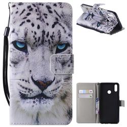 White Leopard PU Leather Wallet Case for Huawei Y9 (2019)
