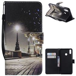 City Night View PU Leather Wallet Case for Huawei Y9 (2019)
