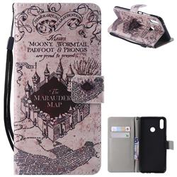 Castle The Marauders Map PU Leather Wallet Case for Huawei Y9 (2019)