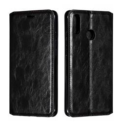 Retro Slim Magnetic Crazy Horse PU Leather Wallet Case for Huawei Y9 (2019) - Black