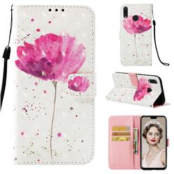 Watercolor 3D Painted Leather Wallet Case for Huawei Y9 (2019)