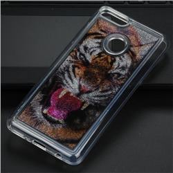 Tiger Glassy Glitter Quicksand Dynamic Liquid Soft Phone Case for Huawei Y9 (2018)