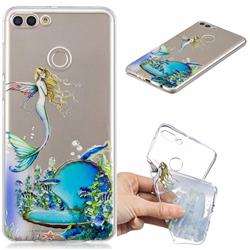 Mermaid Clear Varnish Soft Phone Back Cover for Huawei Y9 (2018)