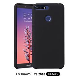 Howmak Slim Liquid Silicone Rubber Shockproof Phone Case Cover for Huawei Y9 (2018) - Black