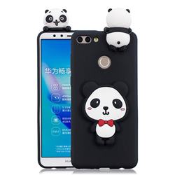 Red Bow Panda Soft 3D Climbing Doll Soft Case for Huawei Y9 (2018)