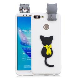 Little Black Cat Soft 3D Climbing Doll Soft Case for Huawei Y9 (2018)