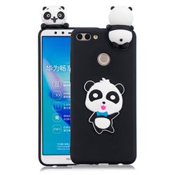 Blue Bow Panda Soft 3D Climbing Doll Soft Case for Huawei Y9 (2018)
