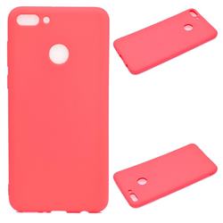 Candy Soft Silicone Protective Phone Case for Huawei Y9 (2018) - Red