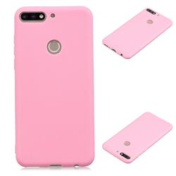 Candy Soft Silicone Protective Phone Case for Huawei Y9 (2018) - Dark Pink