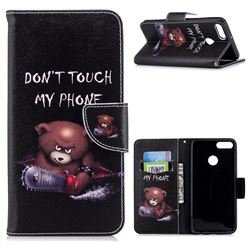 Chainsaw Bear Leather Wallet Case for Huawei Y9 (2018)