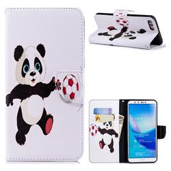 Football Panda Leather Wallet Case for Huawei Y9 (2018)