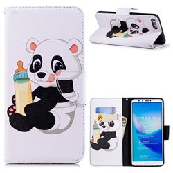 Baby Panda Leather Wallet Case for Huawei Y9 (2018)