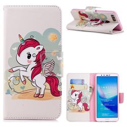 Cloud Star Unicorn Leather Wallet Case for Huawei Y9 (2018)