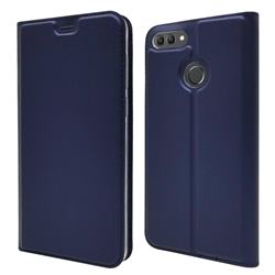 Ultra Slim Card Magnetic Automatic Suction Leather Wallet Case for Huawei Y9 (2018) - Royal Blue