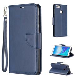 Classic Sheepskin PU Leather Phone Wallet Case for Huawei Y9 (2018) - Blue